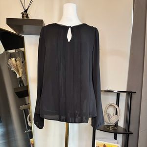 White House Black Market Black Sheer Blouse